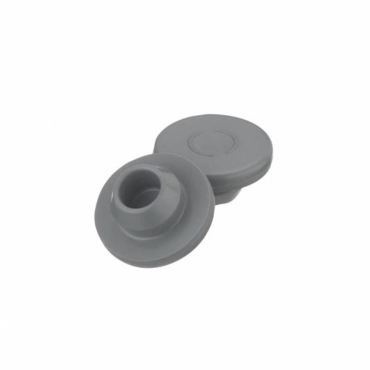 13MM GRAY CHLOROBUTYL SNAP-ON VIAL STOPPERS (CASE OF 1000)