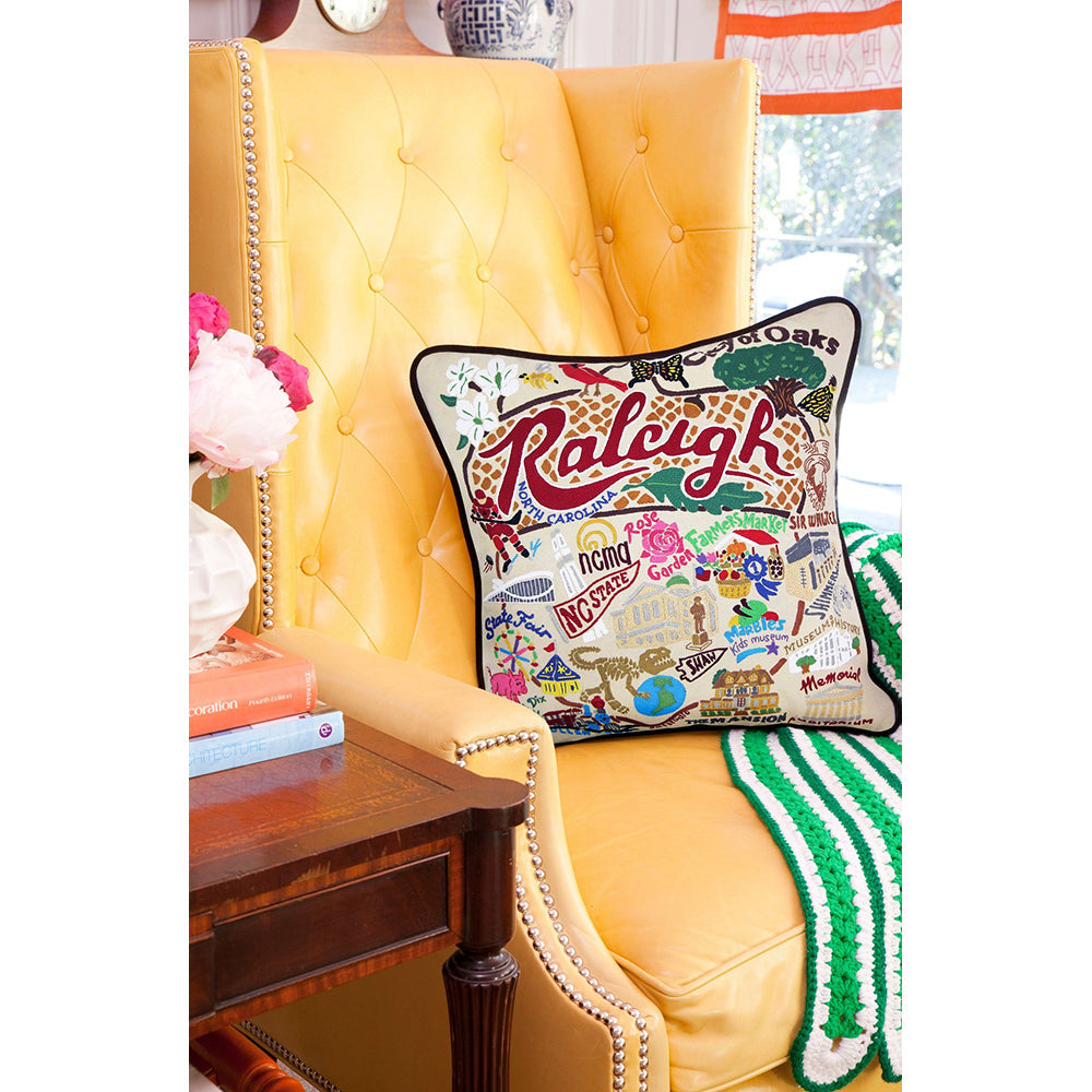 Raleigh Hand-Embroidered Pillow by Cat Studio - Osadia Concept Store