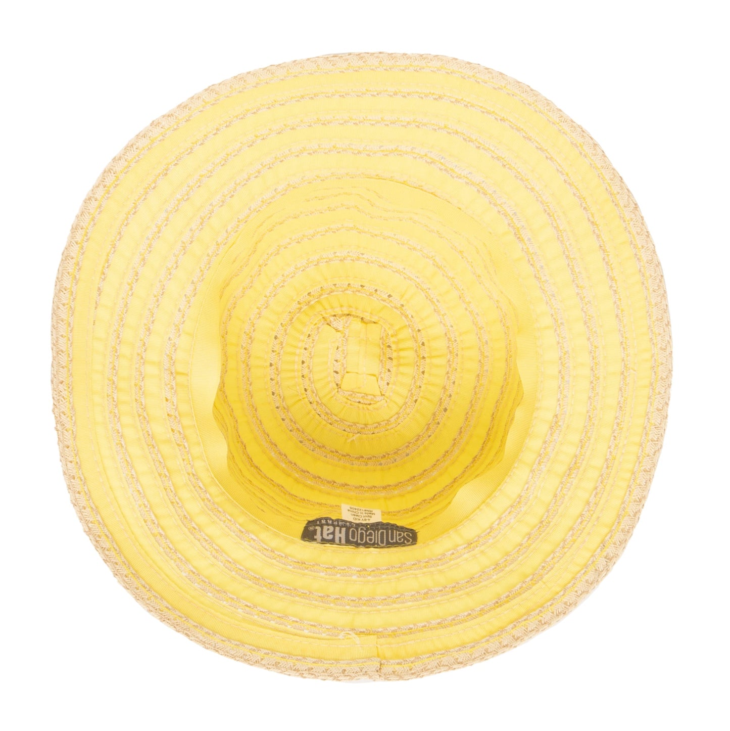 Kids Ribbon And Paper Straw Bucket Hat With Ribbon Bow Detail