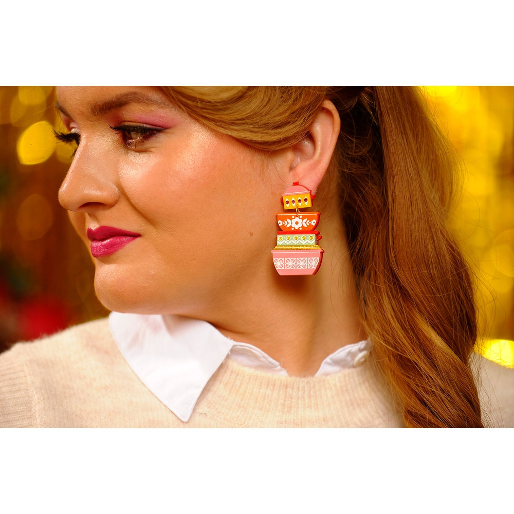 Retro Pyrex Container Earrings by Laliblue
