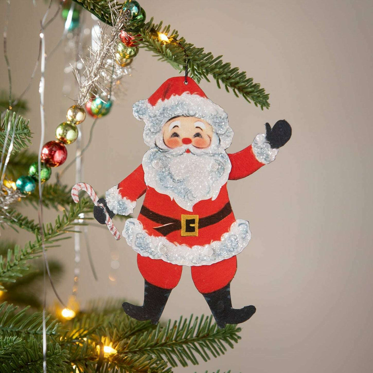 Retro Rockin' Santa Ornament