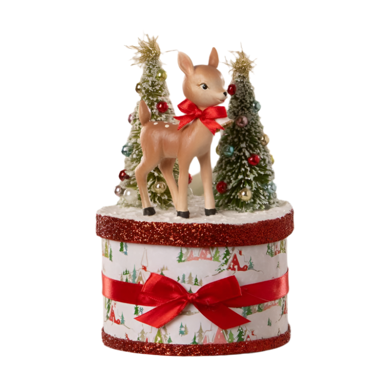 Retro Ruby Reindeer on Box by Bethany Lowe Designs - Osadia Concept Store