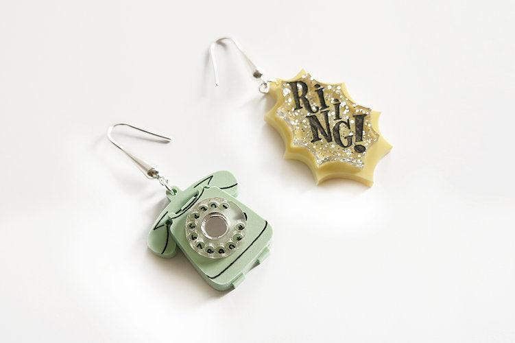 Retro Telephone Earrings by Laliblue