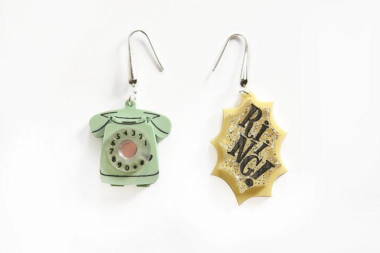Retro Telephone Earrings by Laliblue
