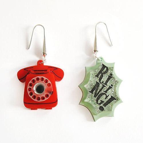 Retro Telephone Earrings by Laliblue