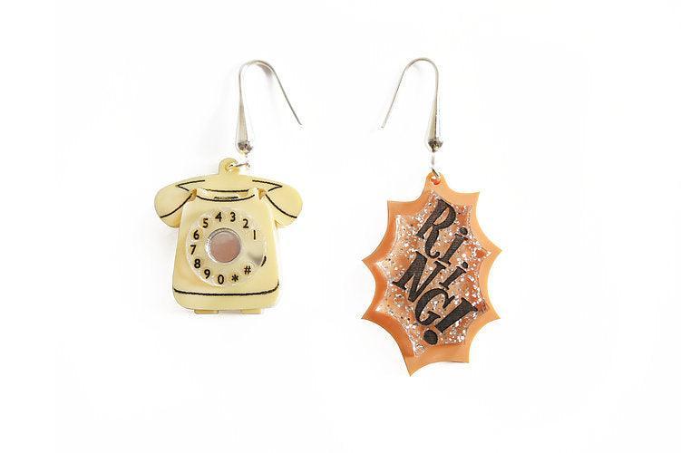 Retro Telephone Earrings by Laliblue