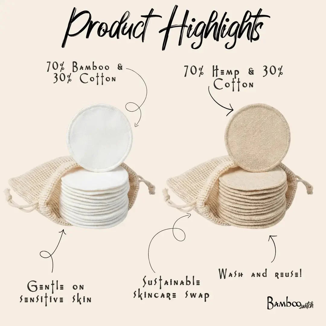Reusable Bamboo Cotton Facial Rounds | 20 Ct.