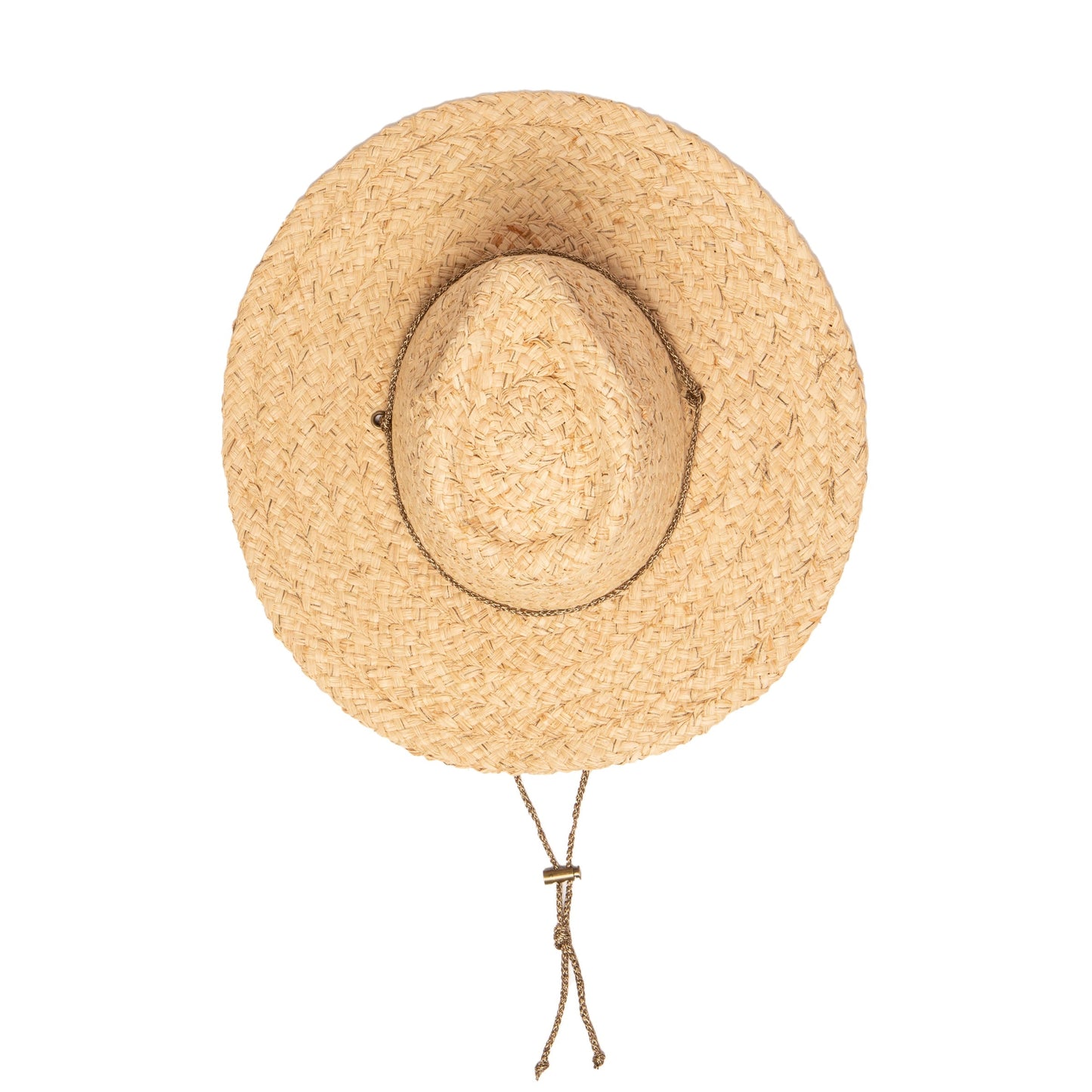 Women's Raffia Lurex Blend Lifeguard Hat with Adjustable Chin Cord
