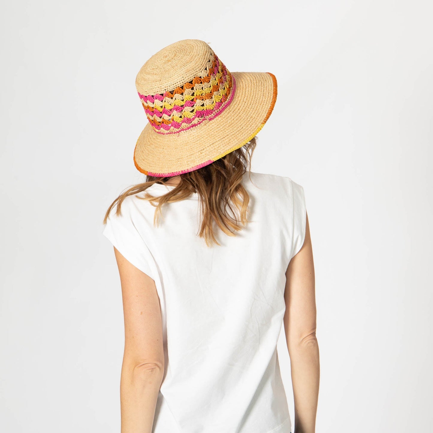 Viviana - Crochet & Braided Raffia Bucket Hat