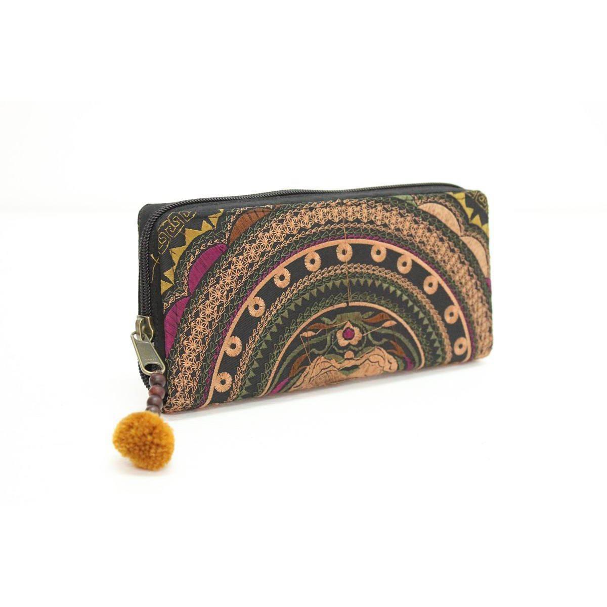 Rising Moon Embroidered Wallet - Thailand