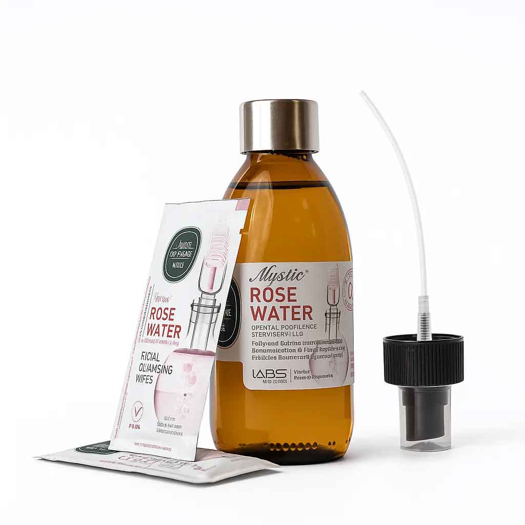 Rose Water Essence, Pure Distilled, Natural Toner for Face & Skin Hydration