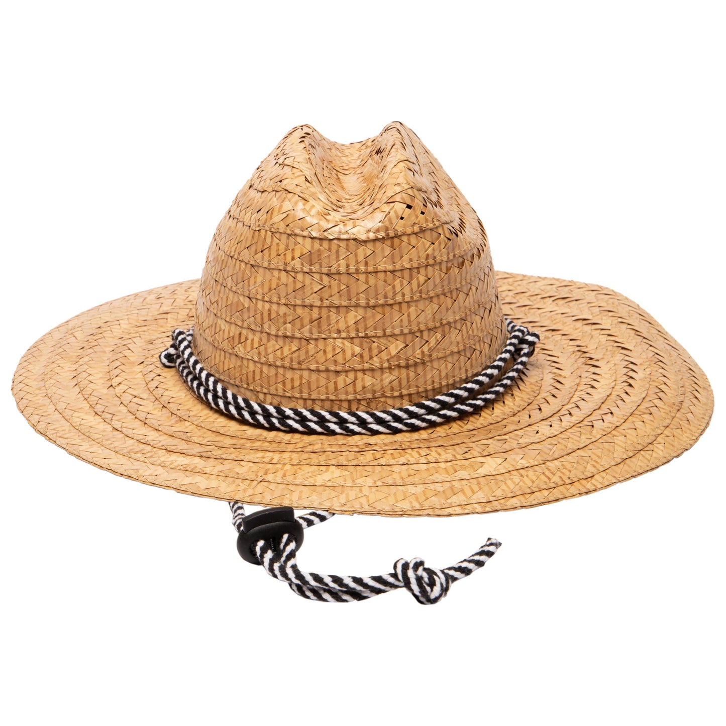 Men's kwai braided straw lifeguard with adjustable black and white chin cord (RSM586)