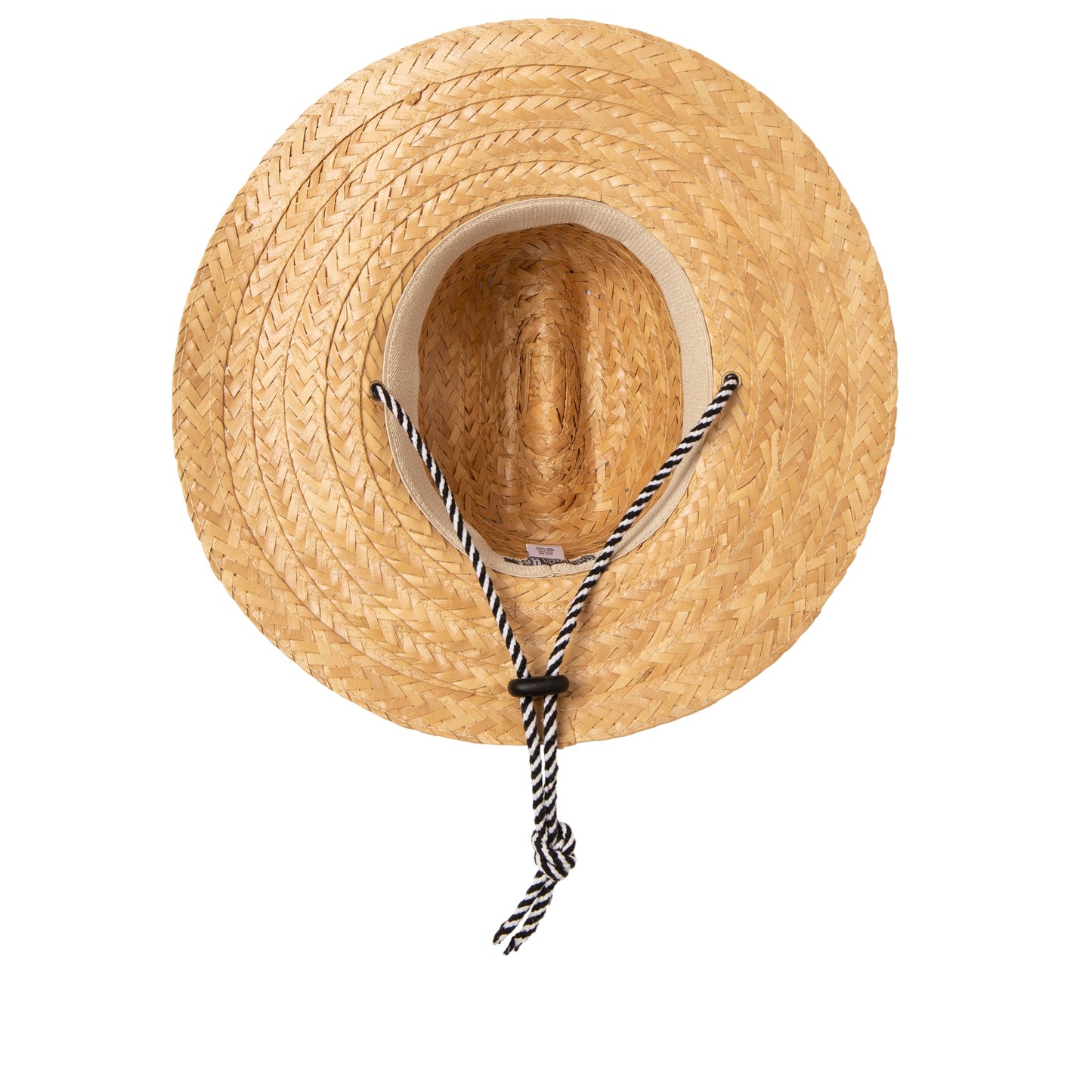 Men's kwai braided straw lifeguard with adjustable black and white chin cord (RSM586)