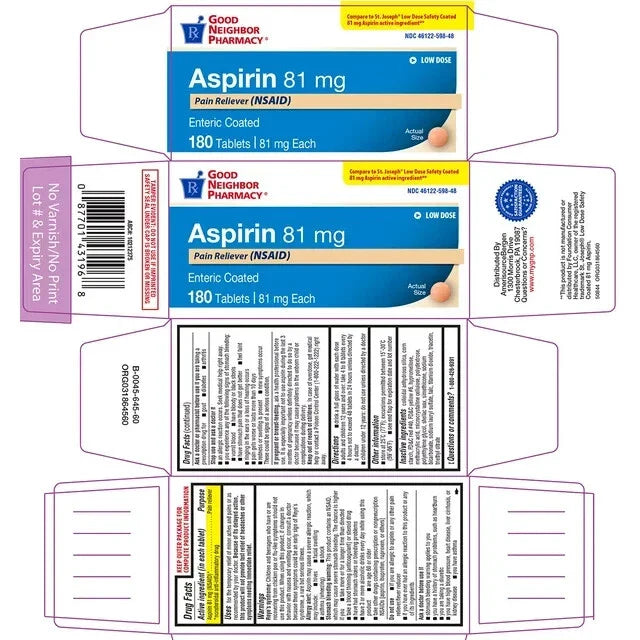 GNP ASPIRIN 81 MG EC TAB 180CT