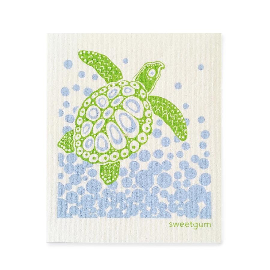 Sea Turtle Swedish Dishcloth | Green and Blue