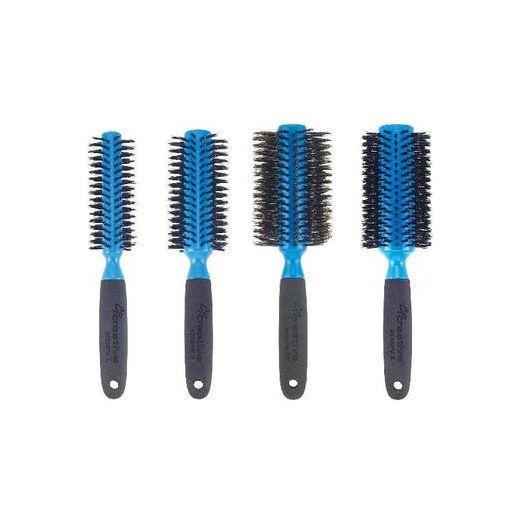 Azzurro Wood  Barrel Round Boar Bristle Hair Brush