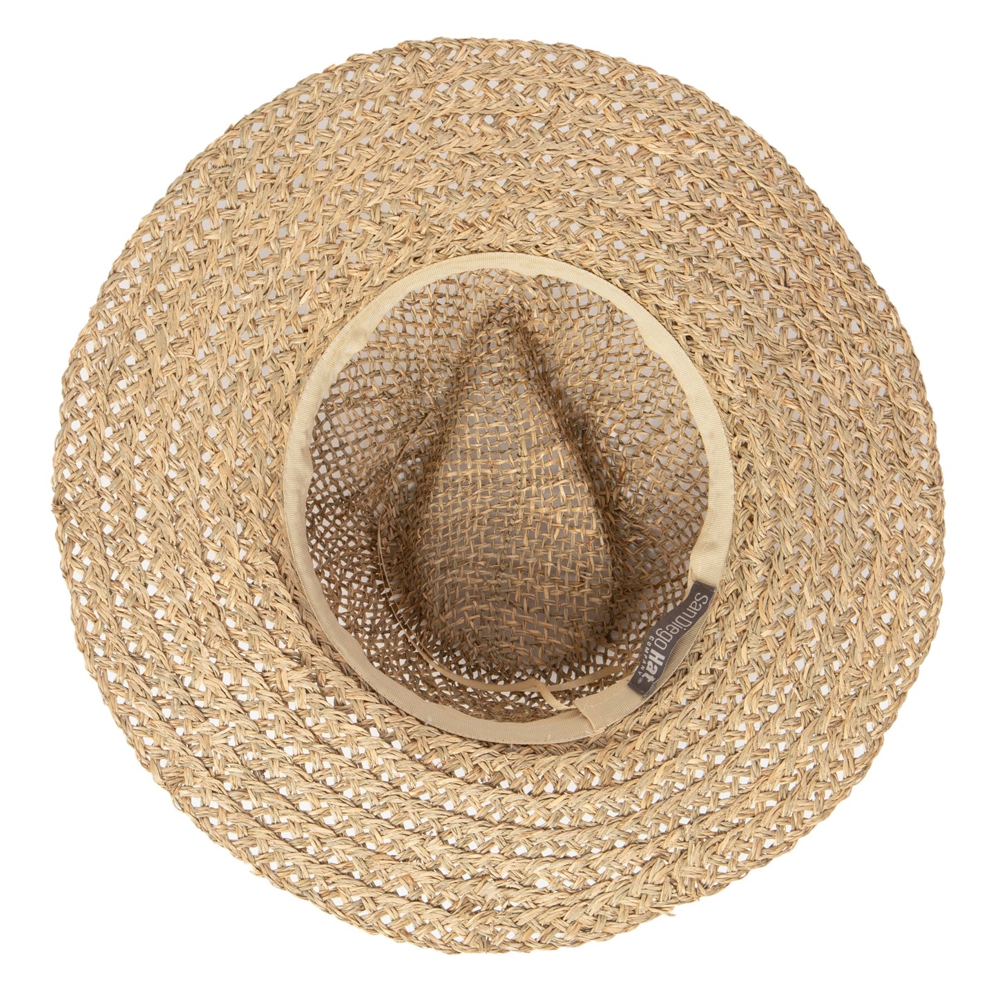 Women's Seagrass Fedora With Gold Plated Shell Band
