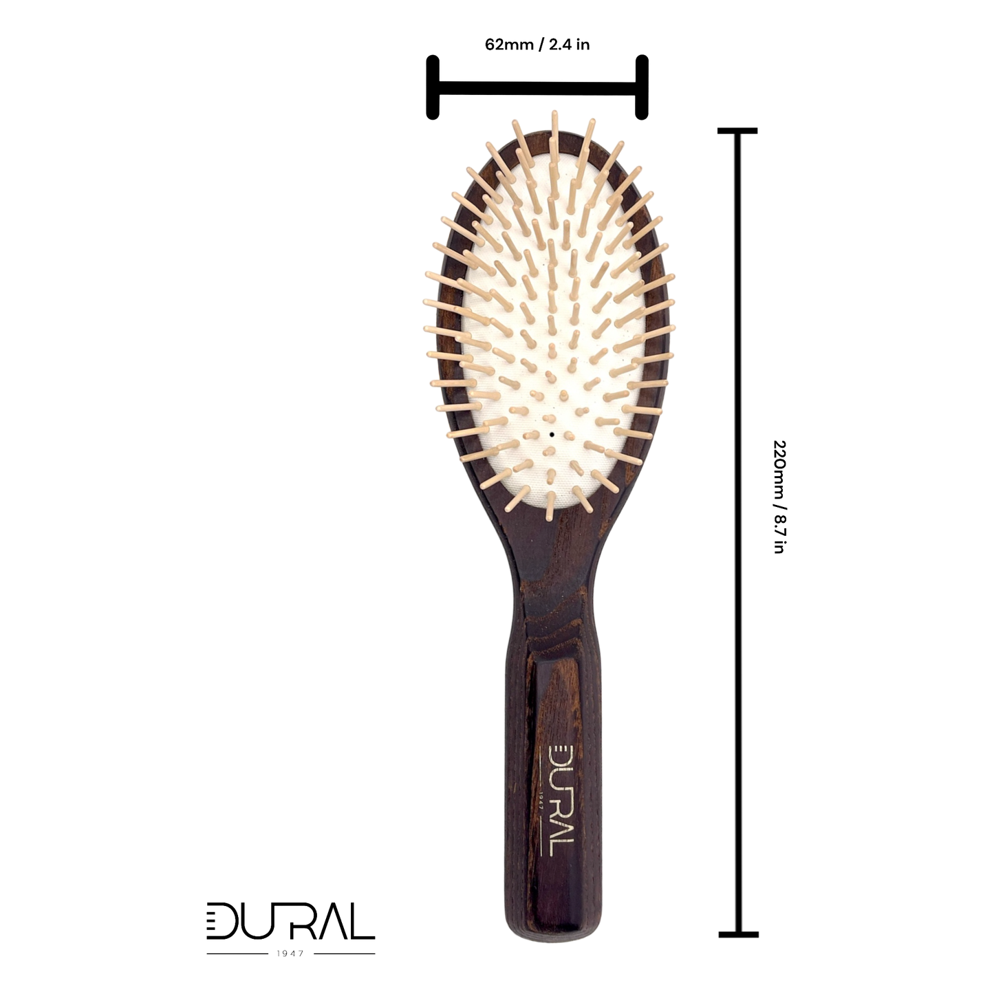 Dural Thermo-wood rubber cushion hair brush with wooden pins