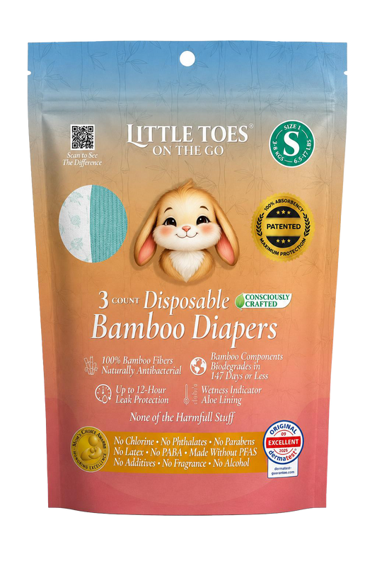 Little Toes On The Go Bamboo Diapers 3-Pack