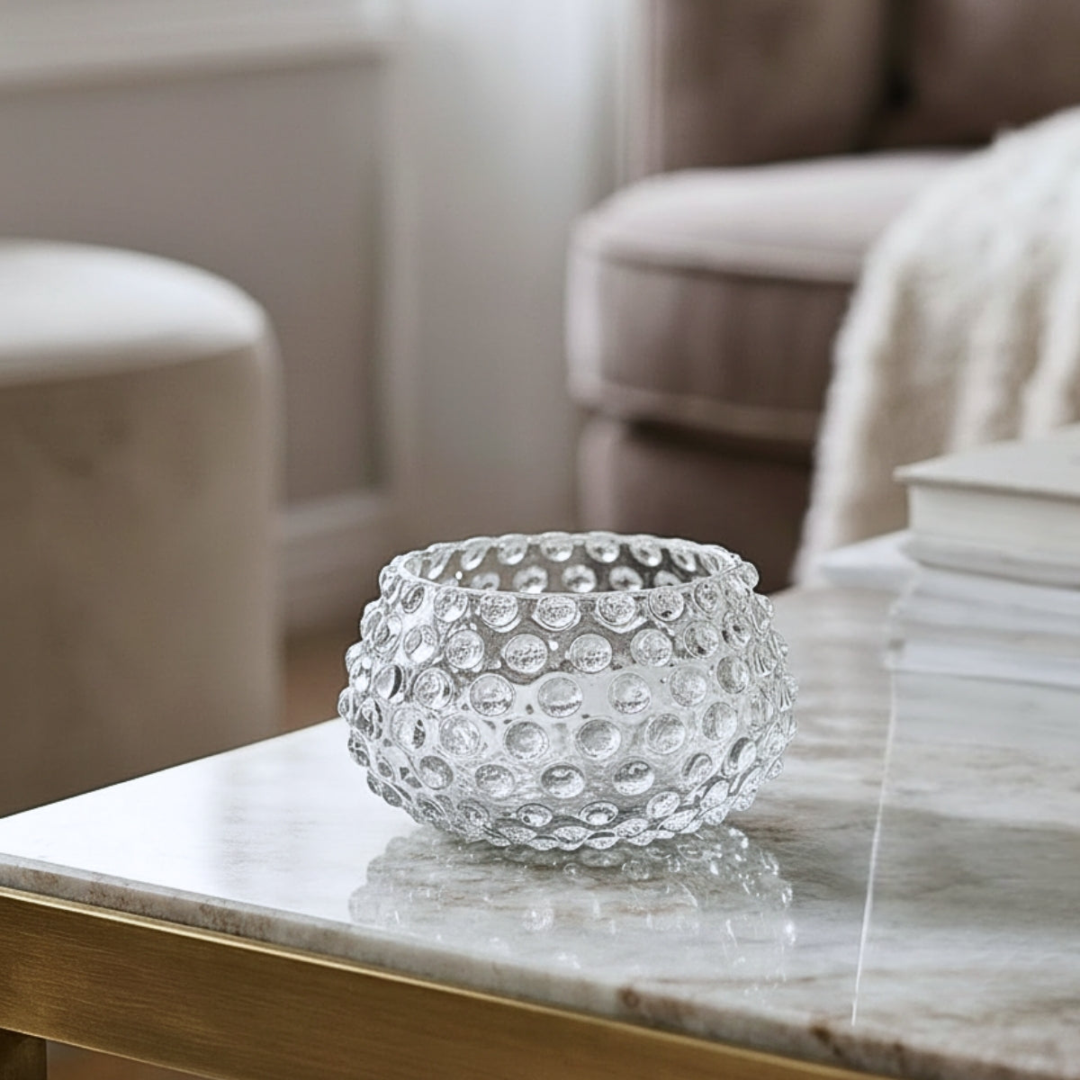 Hobnail Bowl - Small - Smoky Quartz
