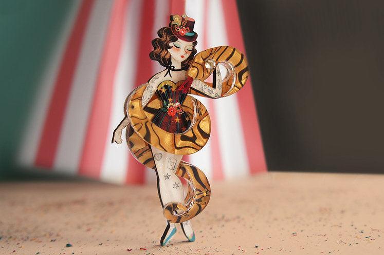 Snake Charmer Halloween Brooch by Laliblue