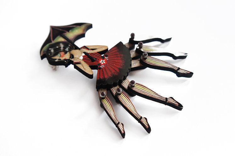 Spider Woman Halloween Brooch by Laliblue