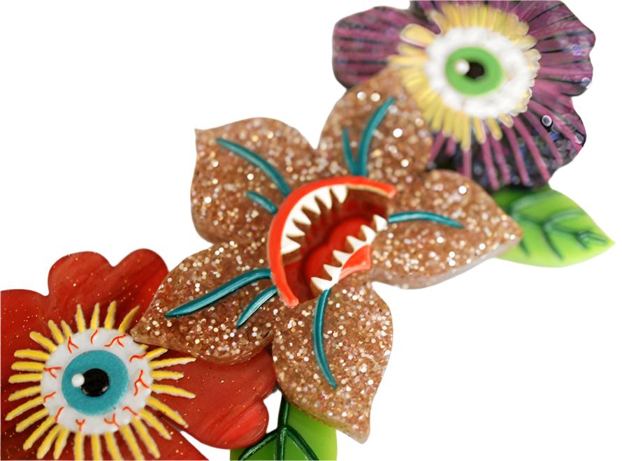 Spooky Flowers Necklace by Laliblue