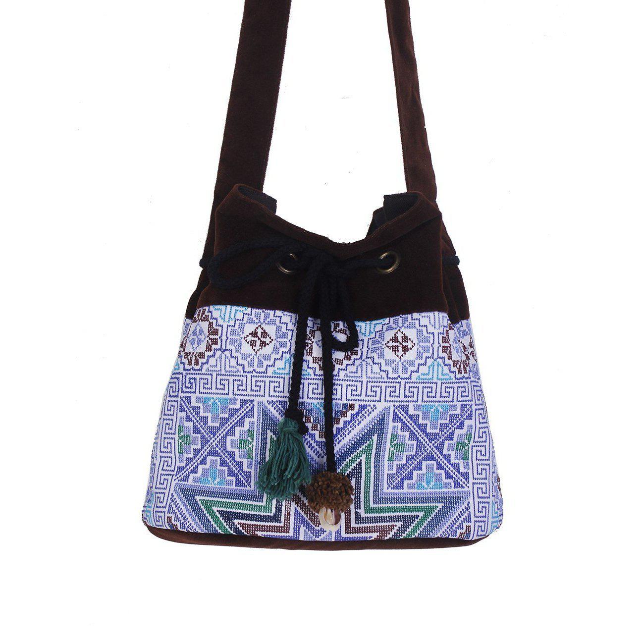 Star Hmong Embroidered Bucket Bag - Thailand