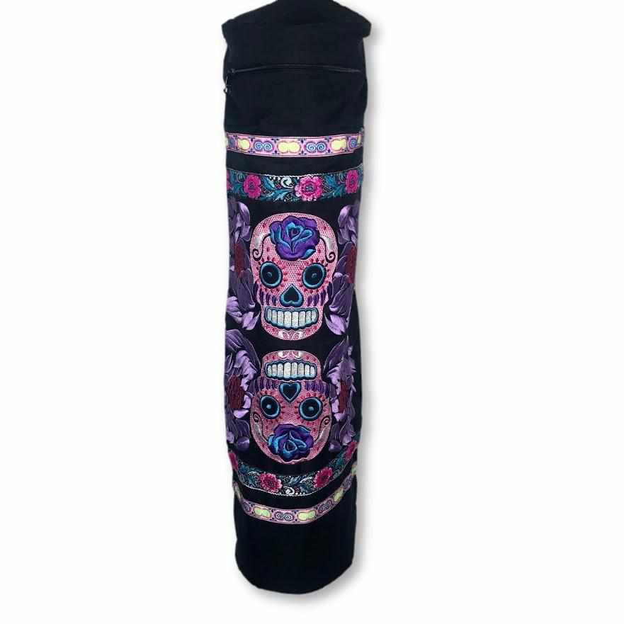 Sugar Skull Embroidered Yoga Bag - Thailand