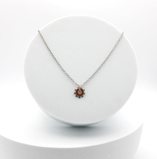 Shine Necklace | Salvaged Copper & Steel Auto Parts | Adjustable Stainless Steel Chain