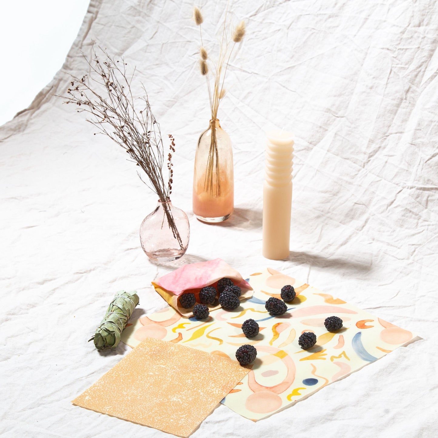 Beeswax Food Wrap In Sunset Print- 3 pack