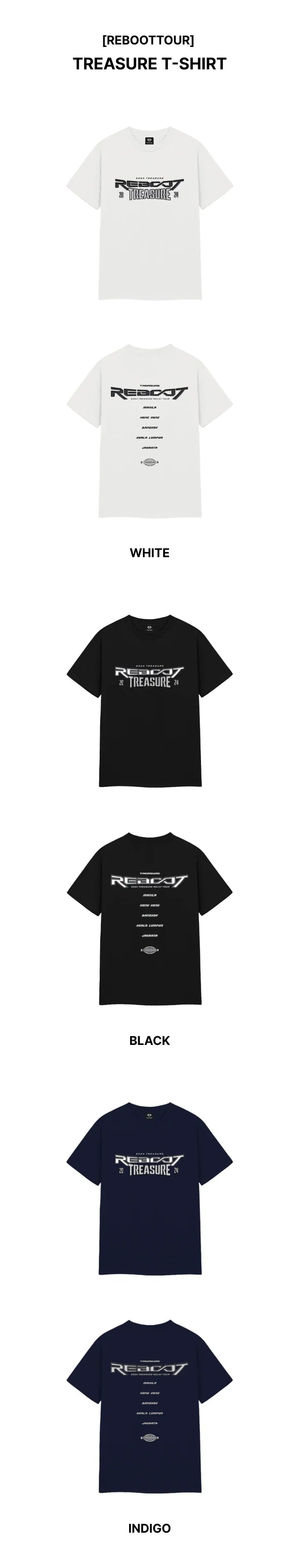 Treasure - Reboot 2024 Treasure Relay Tour Official MD Treasure T-Shirt White