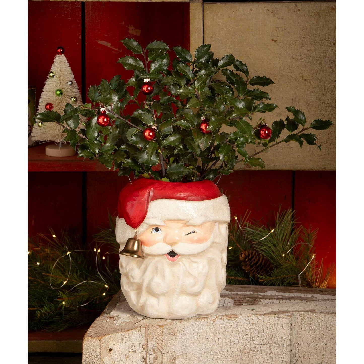 Tall Santa Bucket | Bethany Lowe | Christmas Decor