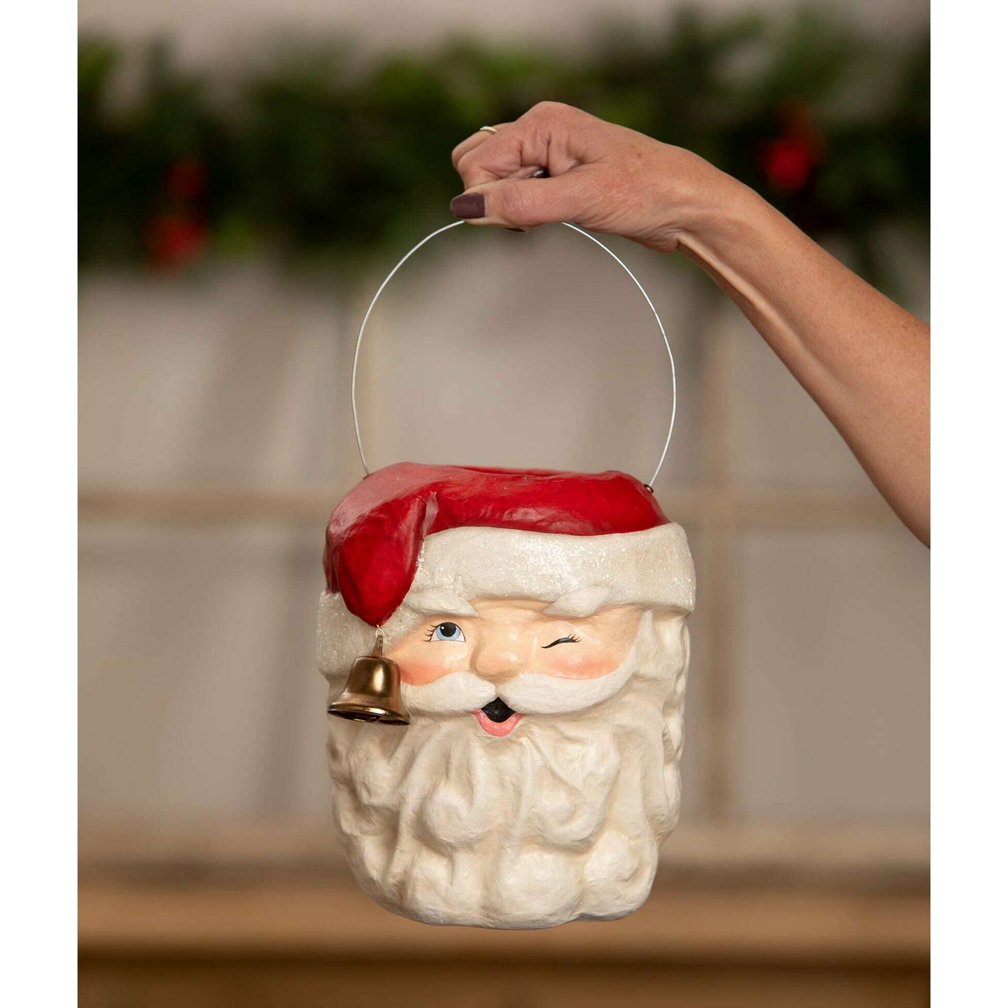 Tall Santa Bucket | Bethany Lowe | Christmas Decor