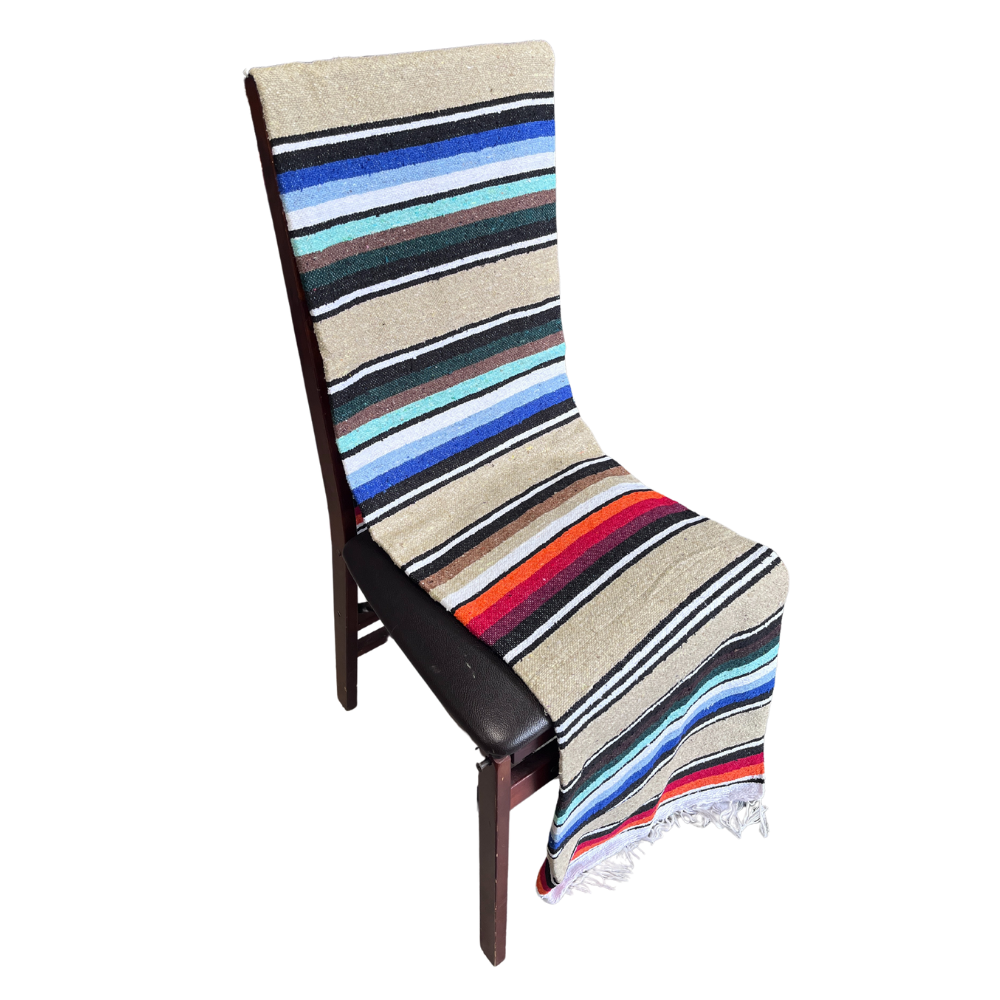 100% Cotton Mexican Blanket - Tan Natural