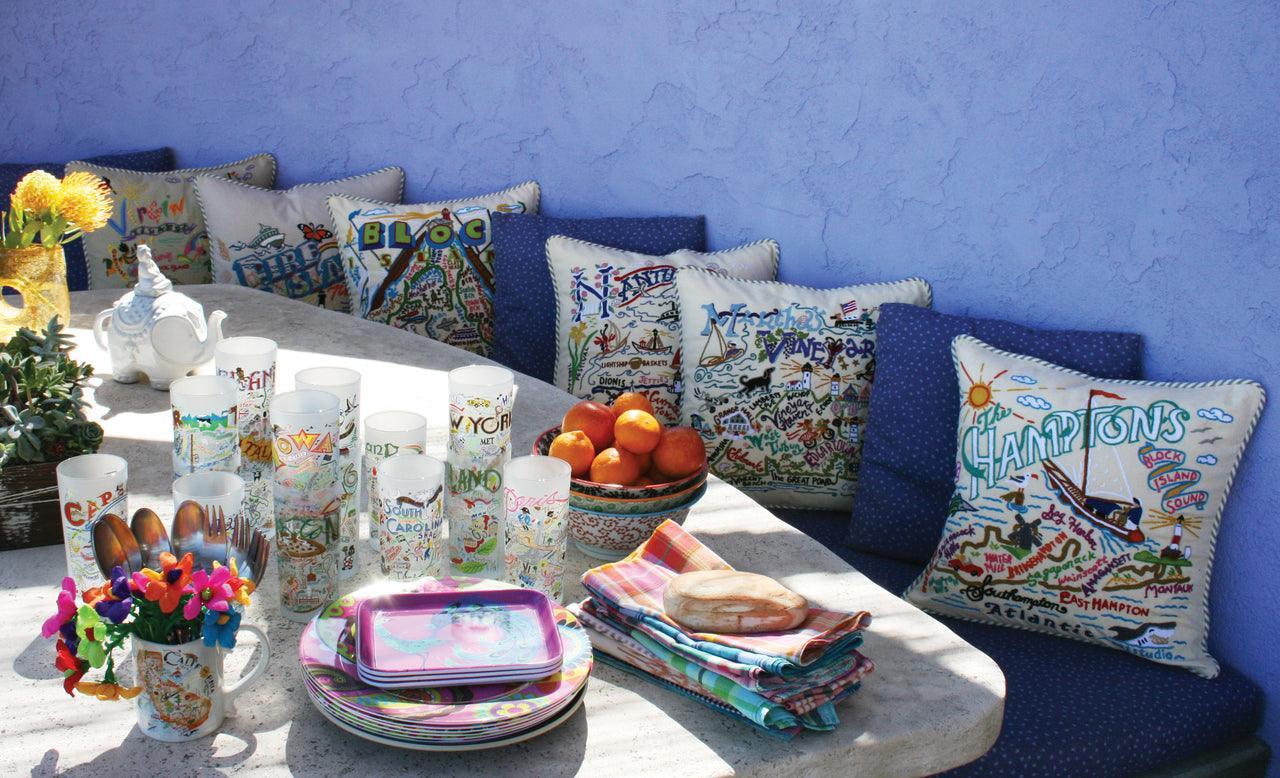 Texas Hand-Embroidered Pillow