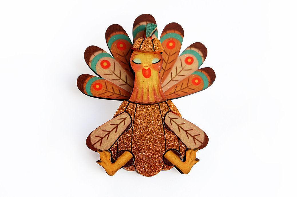 Thanksgiving Turkey Brooch by Laliblue