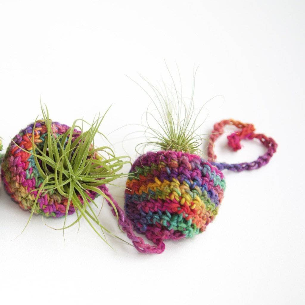 crochet air plant hanger Tiered Air Plant Hanger Knit or Crochet Kit