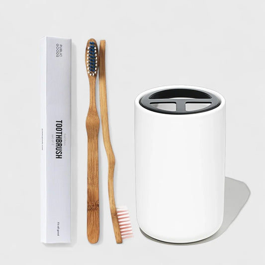 Toothbrush Set & Stoneware Toothbrush Holder - Osadia Concept Store
