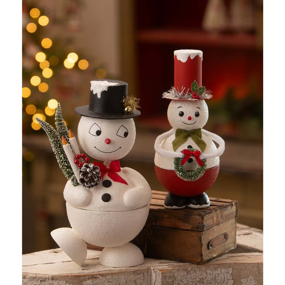 Top Hat Snowman Container by Bethany Lowe Designs
