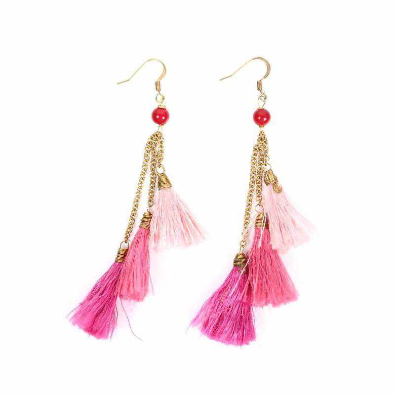 Trio of Tassels Earrings - Thailand