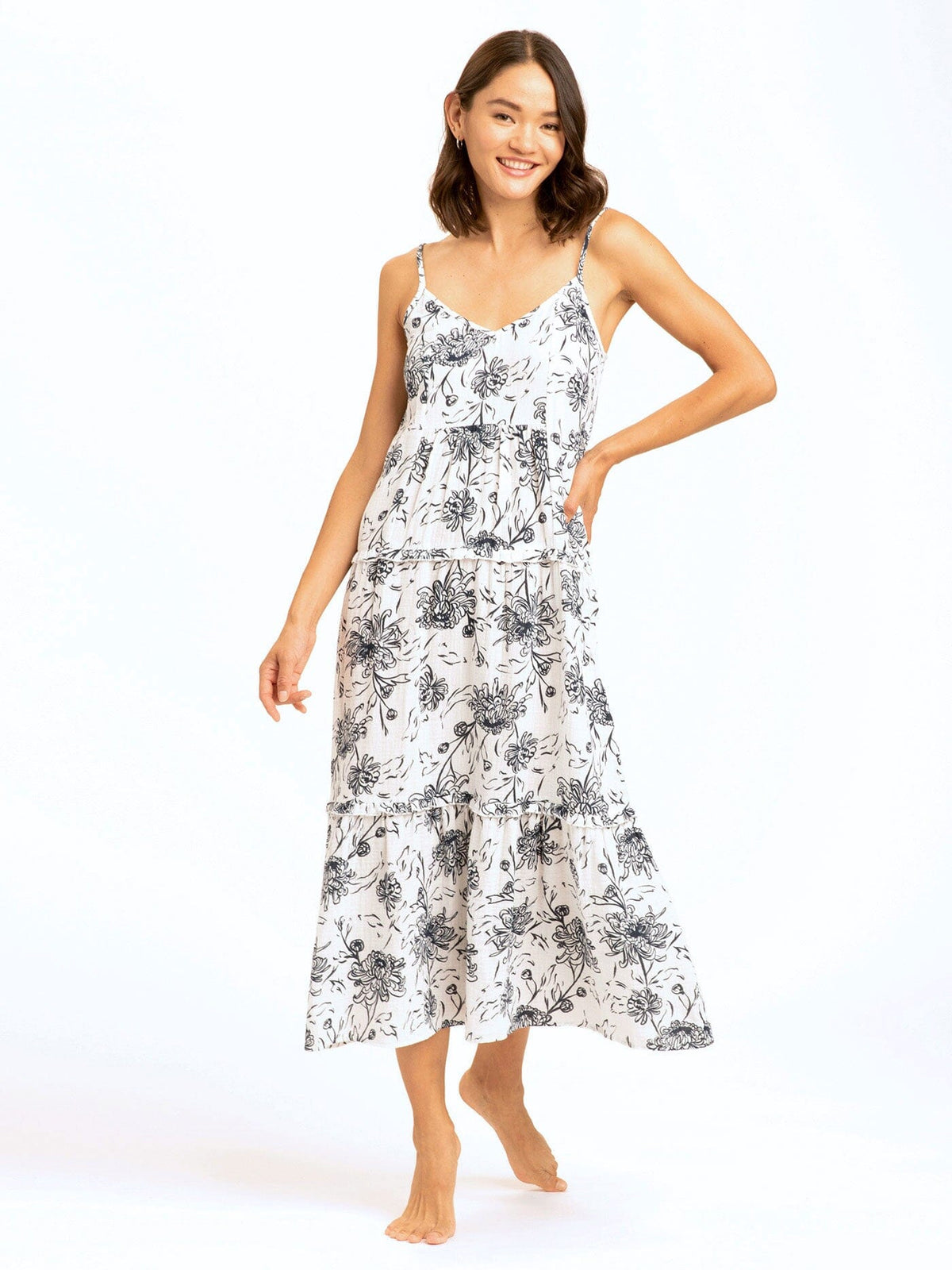 Gina Gauze Ruffle Tiered Dress