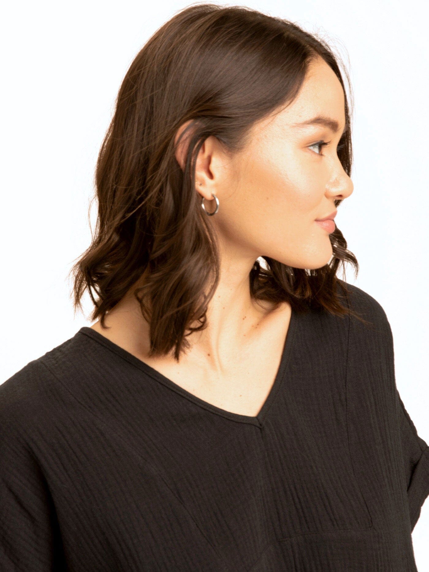 Honora Gauze V-Neck Top