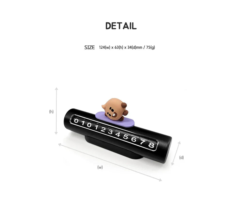 BT21 Baby Vehicle Parking Number Plate Figure