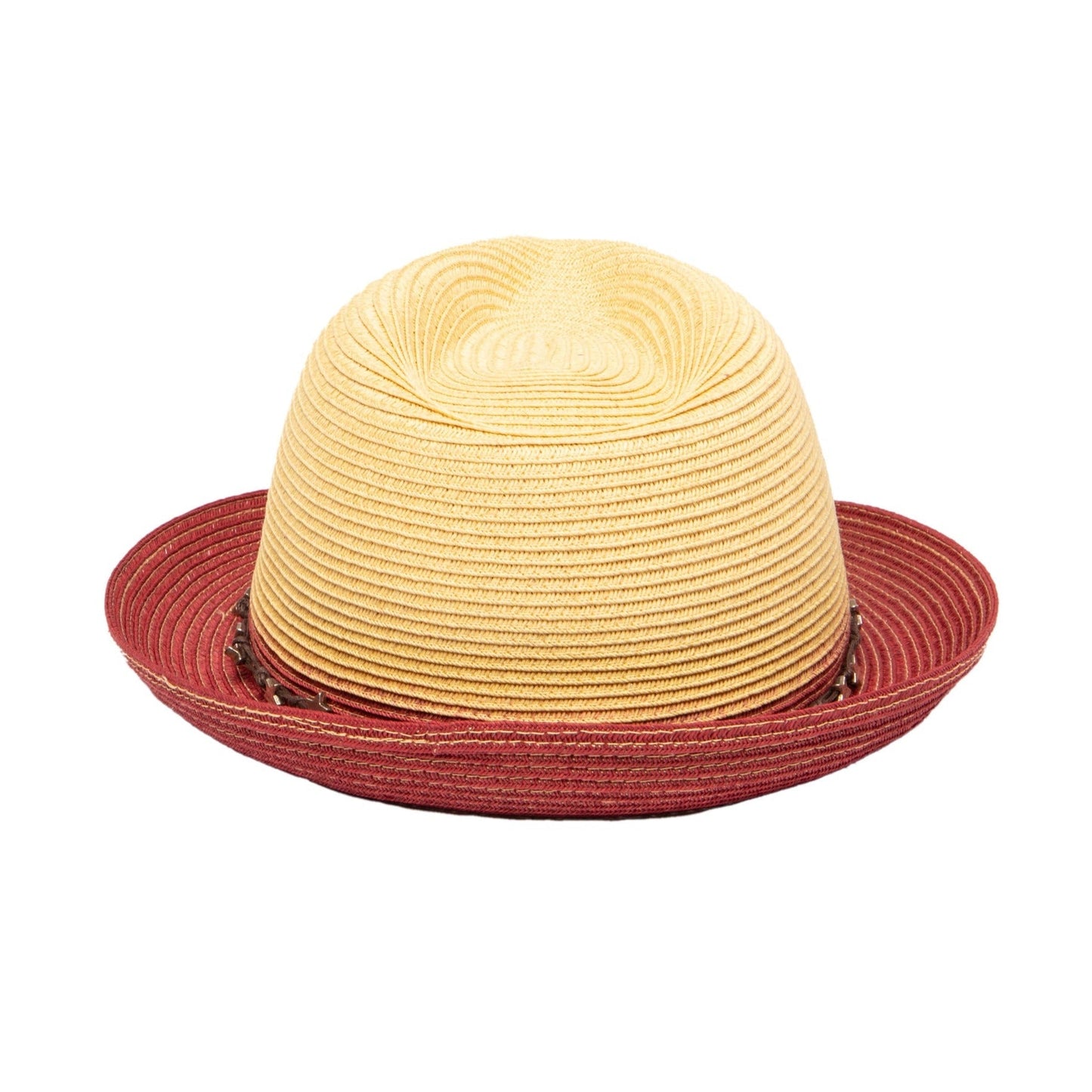Women's ultrabraid fedora with colorblock brim and star trim