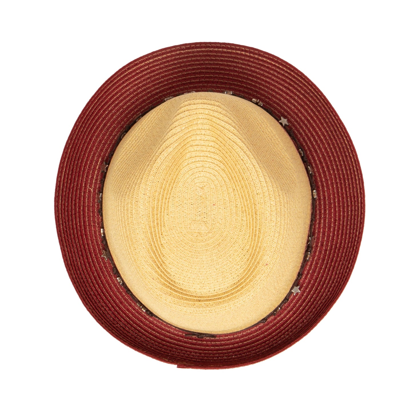 Women's ultrabraid fedora with colorblock brim and star trim