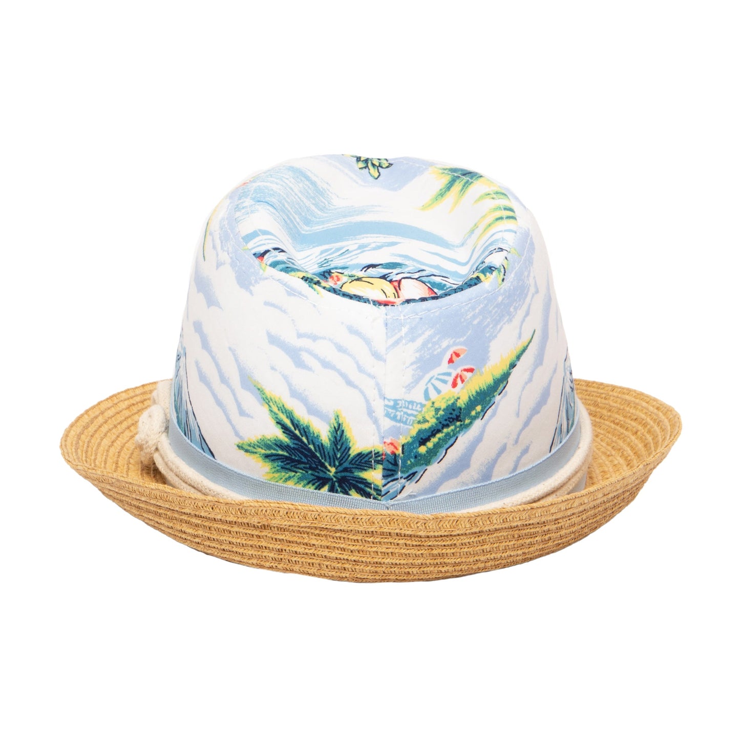 2-4 Yr Kid's Paperbraid Fedora with Tropical Print