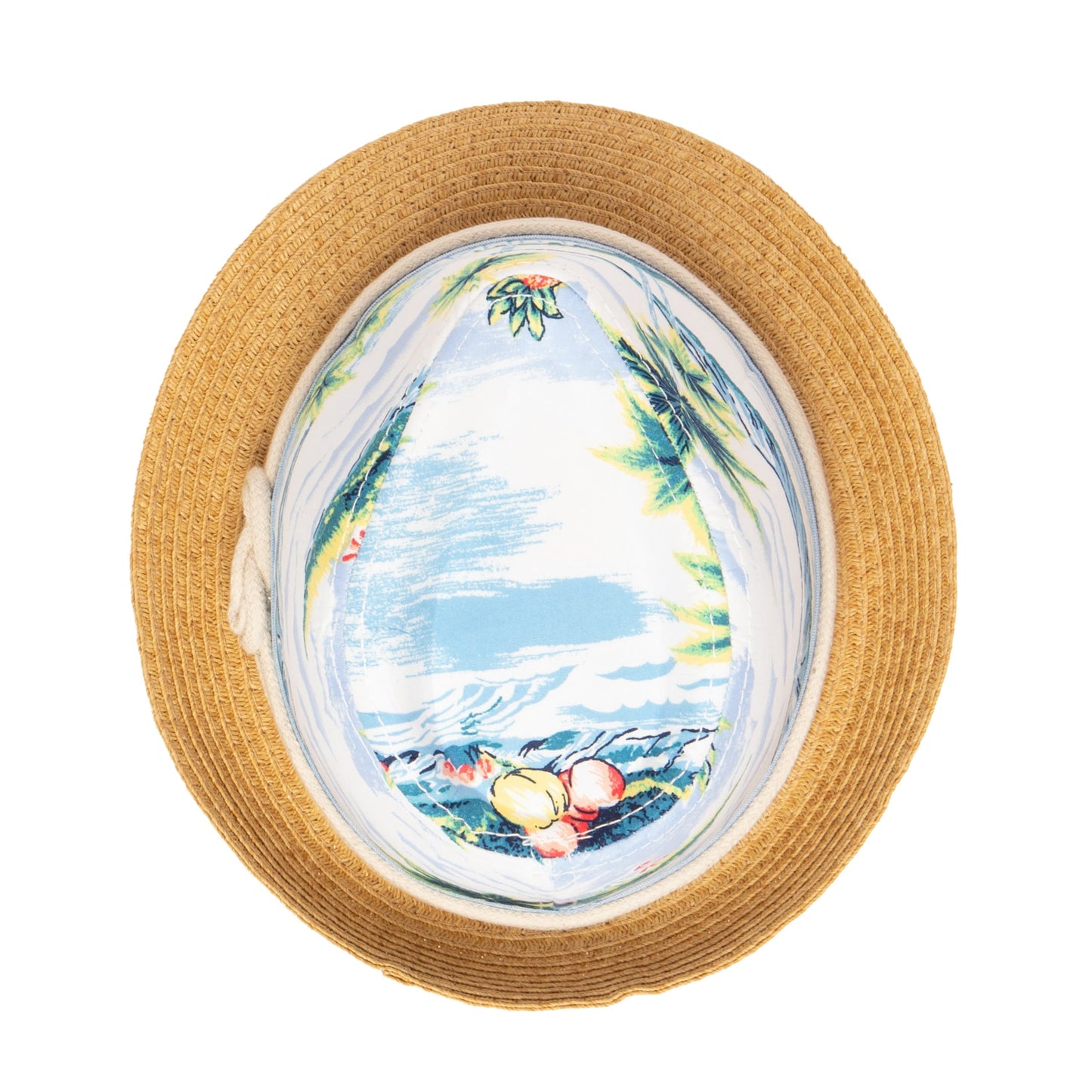 2-4 Yr Kid's Paperbraid Fedora with Tropical Print