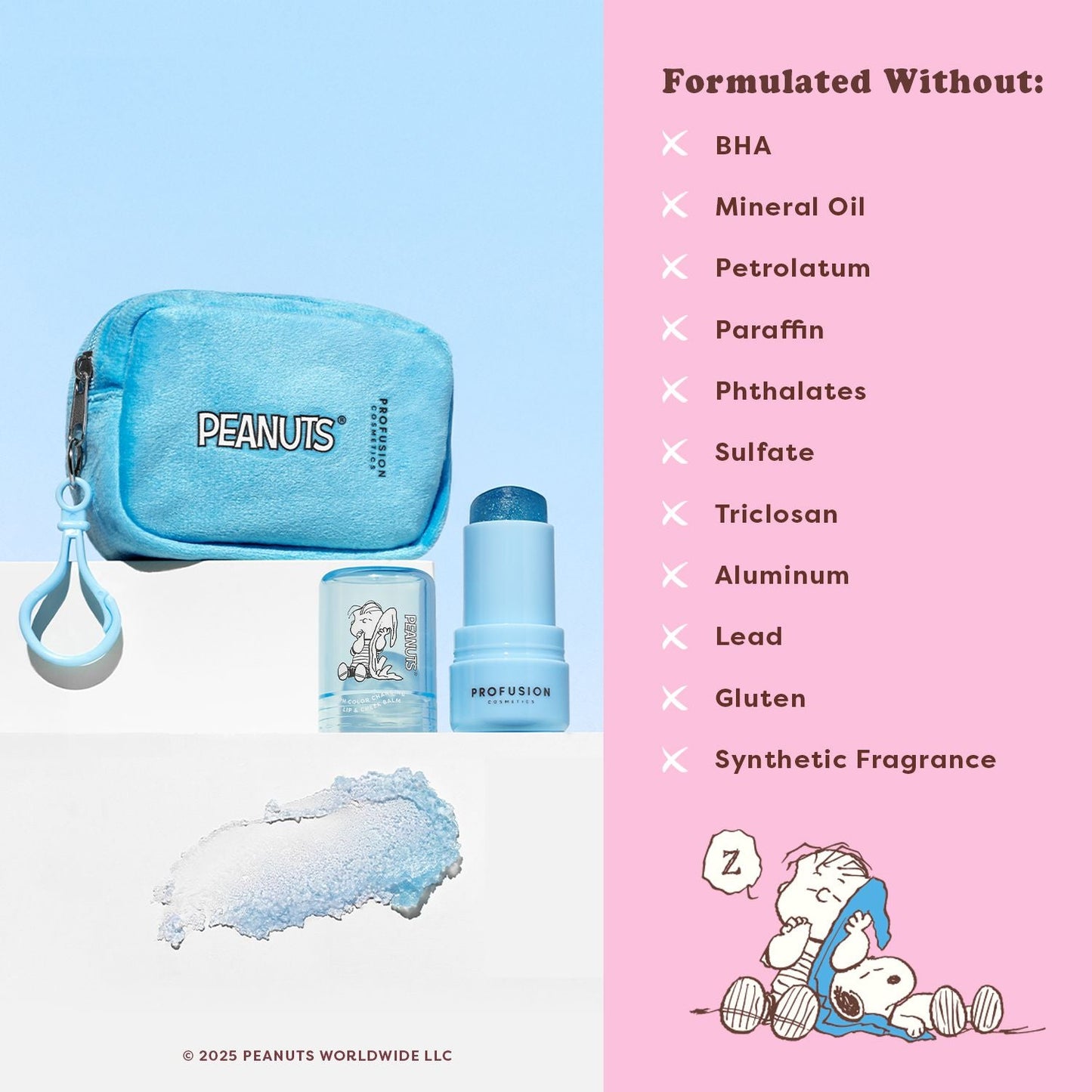 Peanuts 75th | Linus’s Cozy Tint PH Color Changing Balm & Security Blanket Pouch - Osadia Concept Store