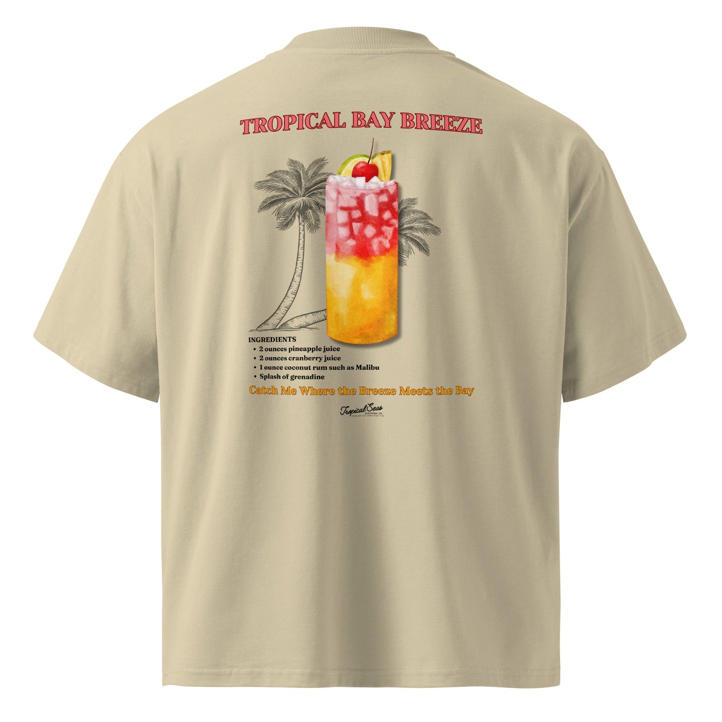 Tropical Bay Breeze Cocktail Shirt – Oversized Organic Cotton Beach Tee